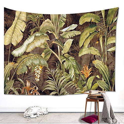 FEJK Schöne Bananenblätter Pflanze Wald Gelb Grün Musa Basjo Tapisserie Stoffdecke Home Décoration 150 * 200Cm von FEJK