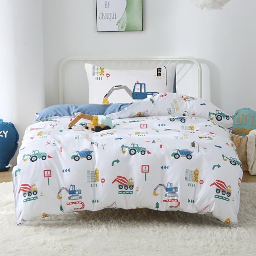 FEKOHIPY Kids Duvet Cover Set Bagger Kids Bedding 135x200 Boys Blue 3D Print Microfiber Kid Digger Duvet Cover with Zip and 1 Envelope Pillow Case 50x75cm Child Bedding Linen Single von FEKOHIPY