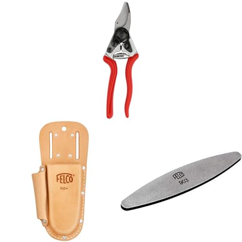 FELCO 16 Linkshänder-Gartenschere mit Lederholster 910+ und Schärfwerkzeug 905 – Kompaktes Set für kleine Hände, ideal für feine Gartenarbeiten FELCO 16 Linkshänder-Gartenschere mit Lederholster 910+ und Schärfwerkzeug 905 – Kompaktes Set für kleine Hände, ideal für feine Gartenarbeiten von FELCO