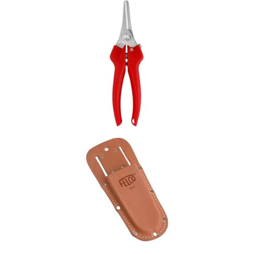 FELCO 310 Leseschere mit Lederholster 910+ – Leichtes Set zur präzisen Ernte von Obst, Gemüse oder Blumen von FELCO
