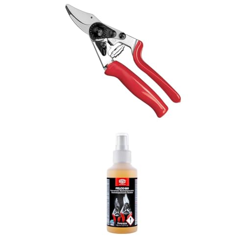 FELCO 7 Rollgriff-Gartenschere mit Arbeitshandschuhen FELCO 981 – Set für längere Garteneinsätze, ergonomisch, komfortabel und sicher von FELCO