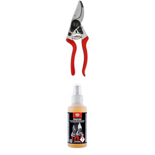 FELCO 9 Linkshänder-Gartenschere mit Schutzhandschuhen FELCO 981 – Robustes Set für Linkshänder, ideal für Rebschnitt und Gartenarbeiten von FELCO
