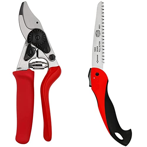 FELCO Gartenschere Nr. 15 mit Rollgriff FELCO 15 & 600 Säge (Sägeblatt 16 cm, Klappsäge Schnitt-ø 50 mm, Länge 350 mm, ziehender Schnitt, Astsäge klappbar), 26 x 16 x 12 cm von FELCO