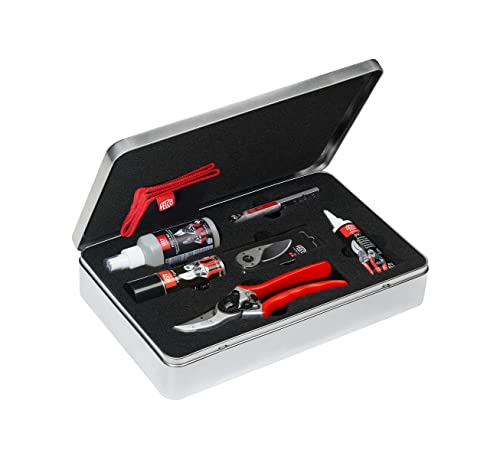 FELCO Modell 2 Gartenschere Service- und Wartungsbox Modell 933 Modell 2 inklusive Ersatzklinge 2/3 Schmierspray Saftentferner Fettschärfer Einstellschlüssel 2/30 Reinigungstuch Made in Switzerland von FELCO