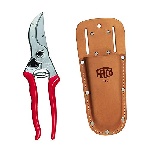 FELCO Original Modell 4 Gartenschere und Holster-Set – Gartenschere mit Lederbeutel von FELCO