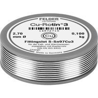 Felder Löttechnik - Felder Cu-Rotin® 3 Lötzinn, bleifrei Spule Sn97Cu3 0.100 kg 2.7 mm von FELDER LÖTTECHNIK