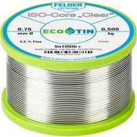 ISO-Core Clear Sn100Ni+ Lötzinn Spule Sn99,25Cu0,7Ni0,05 0.500 kg 0.75 mm - Felder Löttechnik von FELDER LÖTTECHNIK