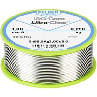 Felder Löttechnik - ISO-Core Ultra Clear SAC305 Lötzinn Spule Sn96,5Ag3Cu0,5 0.250 kg 1 mm von FELDER LÖTTECHNIK