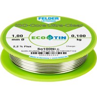 ISO-Core Ultra-Clear Sn100Ni+ Lötzinn, bleifrei Spule Sn99,25Cu0,7Ni0,05 0.100 - Felder Löttechnik von FELDER LÖTTECHNIK