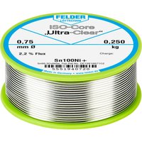 Felder Löttechnik - ISO-Core Ultra-Clear Sn100Ni+ Lötzinn, bleifrei Spule Sn99,25Cu0,7Ni0,05 0.250 von FELDER LÖTTECHNIK