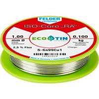 ISO-Core ra Sn99Cu1 Lötzinn, bleifrei Spule Sn99,3Cu0,7 0.100 kg 1 mm - Felder Löttechnik von FELDER LÖTTECHNIK