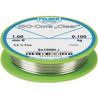 Felder Löttechnik ISO-Core Clear Sn100Ni+ Lötzinn Spule Sn99,25Cu0,7Ni0,05 0.100 kg 1 mm von FELDER LÖTTECHNIK