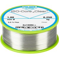 ISO-Core Clear Sn100Ni+ Lötzinn, bleifrei Spule Sn99,25Cu0,7Ni0,05 0.250 kg 1 m - Felder Löttechnik von FELDER LÖTTECHNIK