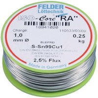 ISO-Core ra Sn99Cu1 Lötzinn, bleifrei Spule Sn99,3Cu0,7 0.250 kg 1 mm - Felder Löttechnik von FELDER LÖTTECHNIK