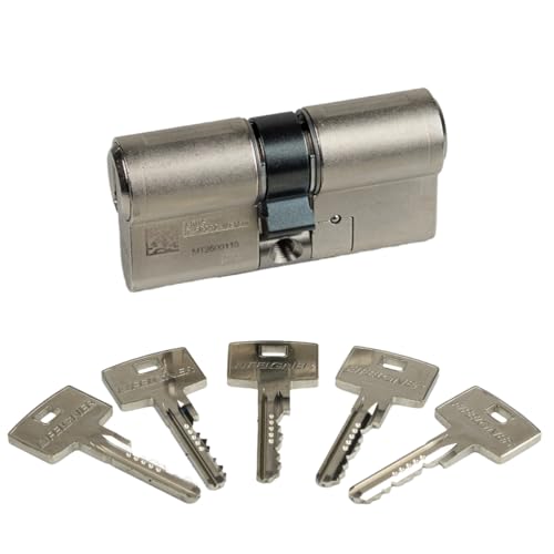 ABUS MAGTEC 2500 Doppelzylinder 45|45 | Magnet-Technologie | Kopierschutz Bohrschutz Ziehschutz | Not- und Gefahrenfunktion | Patentschutz | 5 Schlüssel + Sicherungskarte | Einzelschließend von FELGNER