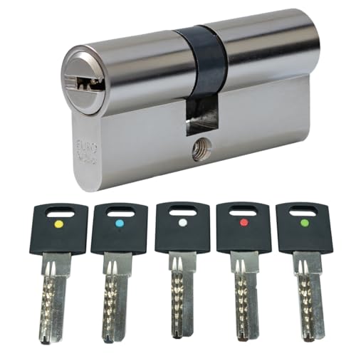 FELGNER Doppelzylinder XCOLOR | Schließzylinder Profilzylinder Türzylinder Sicherheitsschloss für Hausfür Wohnungtür Bürotür | inklusive 5 Schlüssel mit Farbpunkt | 40/55 mm (55/40 mm) von FELGNER