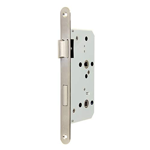 FELGNER Tür-Einsteckschloss für Bad WC Zimmer | Schlosskasten aus verzinktem Blech + Edelstahl Schließblech | Stulp 20mm - Dornmaß 55mm - Din links und rechts - Nuss 8mm | Entfernung 72mm FELGNER Tür-Einsteckschloss für Bad WC Zimmer | Schlosskasten aus verzinktem Blech + Edelstahl Schließblech | Stulp 20mm - Dornmaß 55mm - Din links und rechts - Nuss 8mm | Entfernung 72mm von FELGNER