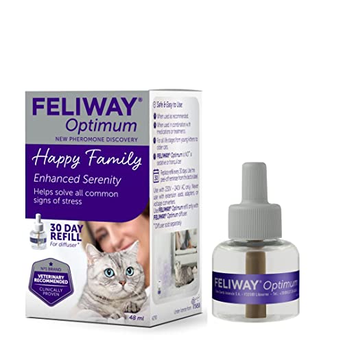Feliway Optimale Nachfüllung, die Beste Lösung zur Linderung von Katzenangst, Katzenkonflikten und Stress im Haus, 48 ml (1 Stück) von Feliway