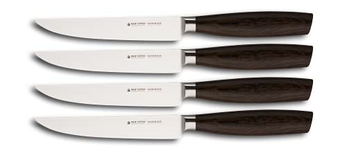 Felix SOLINGEN 984604 Size S Smoked Oak 4-TLG. Steakmesser-Set – 11 cm Schneide aus Klingen-Stahl - Made in Germany von FELIX SOLINGEN GERMANY