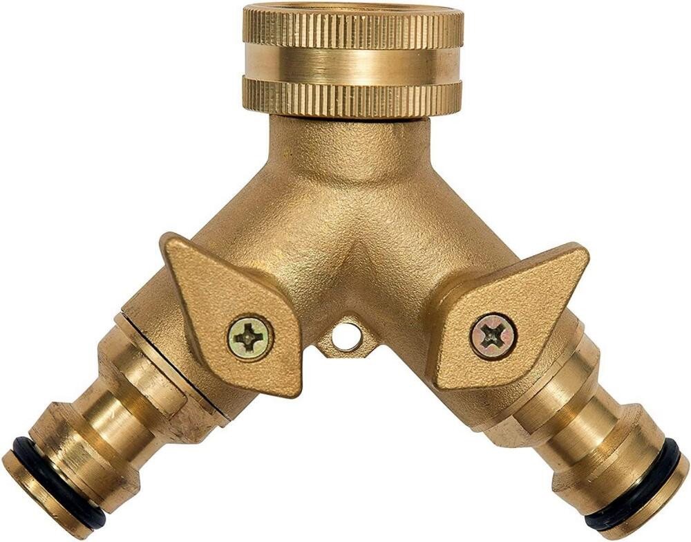 FELIXLEO 2-Wege Verteiler 2 Wege Wasserhahn Adapter Messing Chrom 12 Zoll Schnellverbinder, (1-tlg) von FELIXLEO