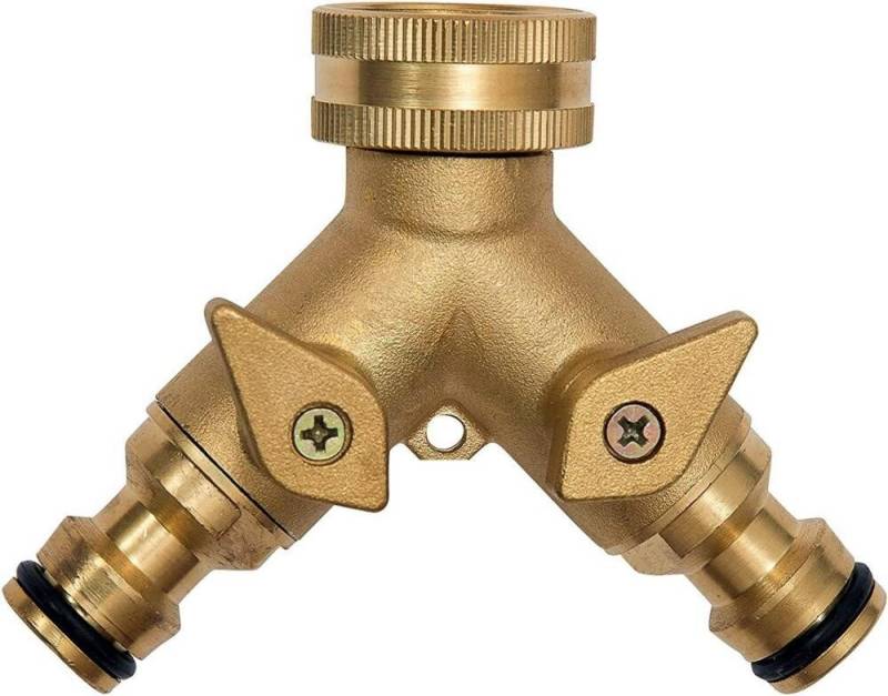 FELIXLEO 2-Wege Verteiler 2 Wege Wasserhahn Adapter Messing Chrom 12 Zoll Schnellverbinder, (1-tlg) von FELIXLEO