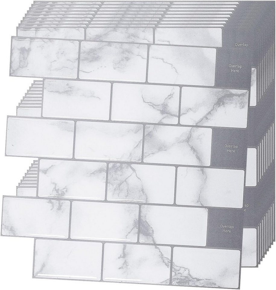 FELIXLEO 3D Wandpaneel 3D Fliesenaufkleber 10 Stk Selbstklebend Küche Grau, (1-tlg) von FELIXLEO