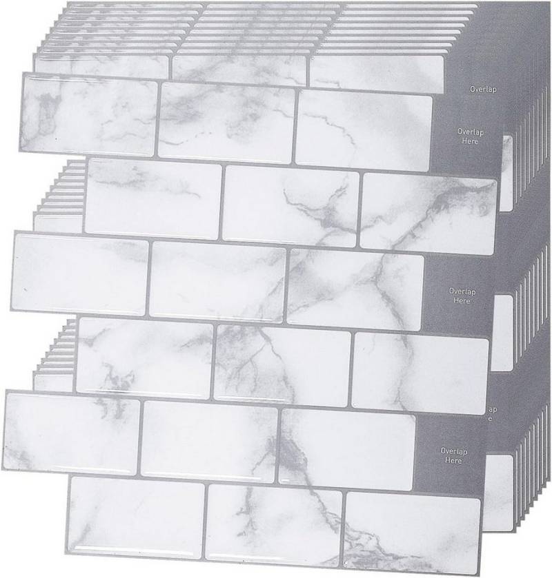 FELIXLEO 3D Wandpaneel 3D Fliesenaufkleber 10 Stk Selbstklebend Küche Grau, (1-tlg) von FELIXLEO
