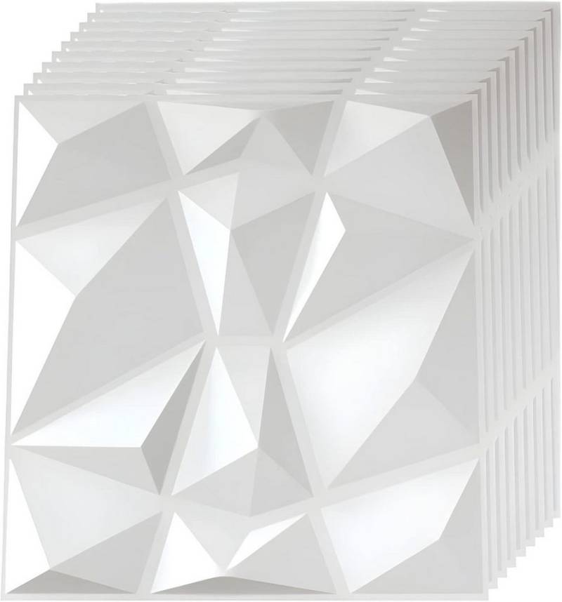 FELIXLEO 3D Wandpaneel 3D Wandpaneele Polystyrol 30x30cm Matt Weiß Wasserfest, (1-tlg) von FELIXLEO