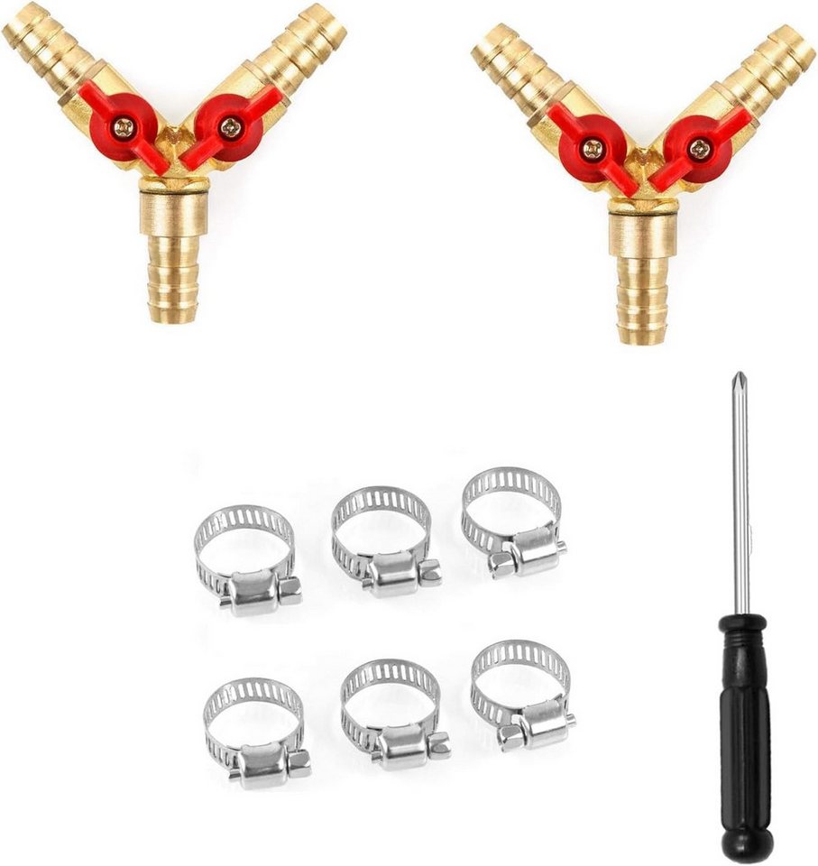 FELIXLEO Anschlussstück 2 Stück 3 Wege Messing Schlauchverbinder Y 10mm mit Kugelhahn, (1-tlg) von FELIXLEO