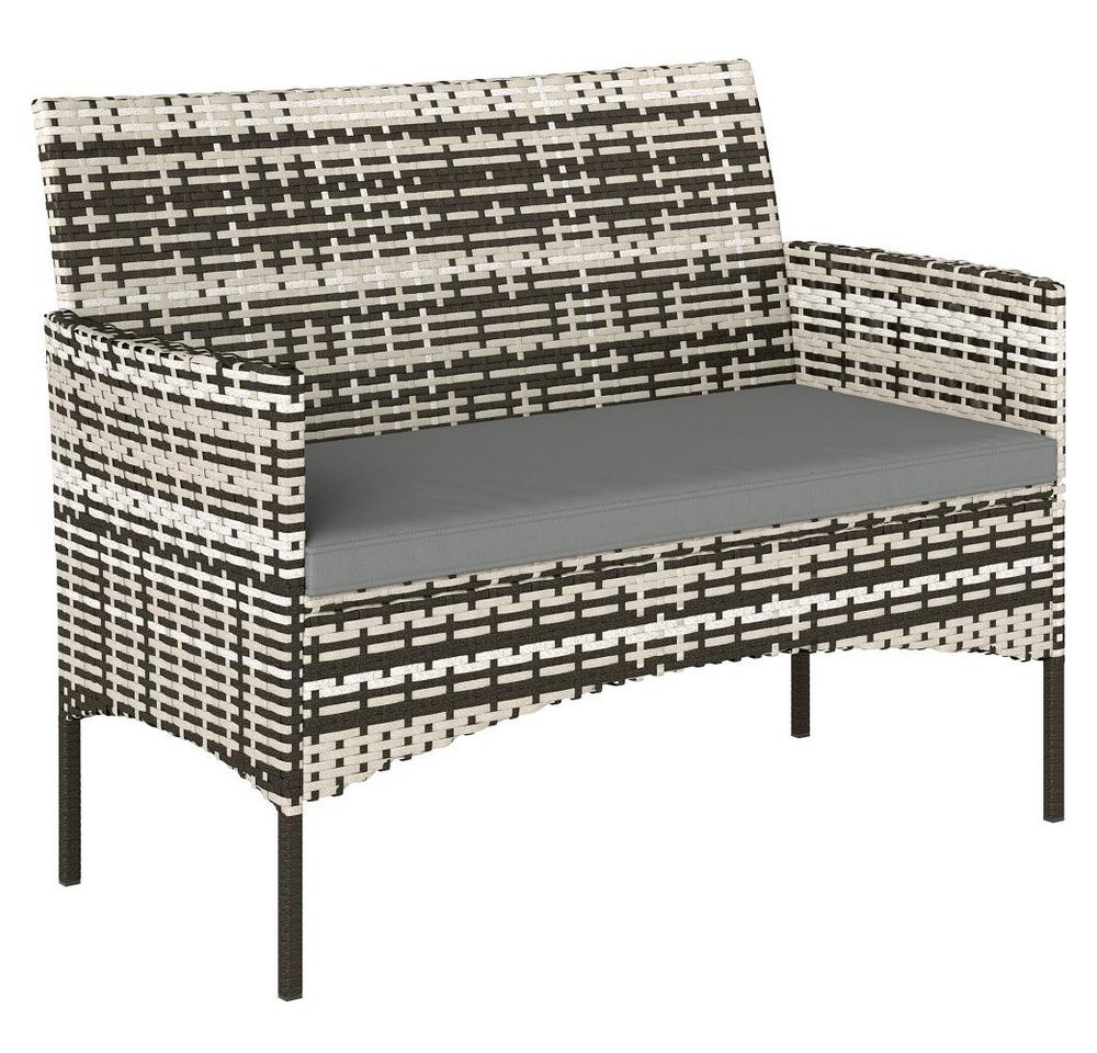 FELIXLEO Barhocker 2 Sitzer Rattan PE Rattan Outdoor Sofa Anti Rutsch Matten Hellgrau FELIXLEO Barhocker 2 Sitzer Rattan PE Rattan Outdoor Sofa Anti Rutsch Matten Hellgrau von FELIXLEO