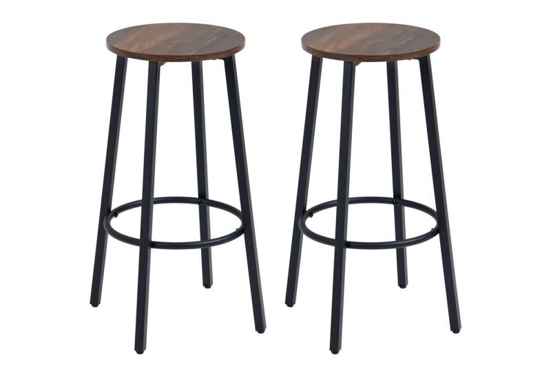 FELIXLEO Barhocker Barhocker 2er Set Industrial mit Fußstütze Braun 42x42x65cm (1 St) von FELIXLEO