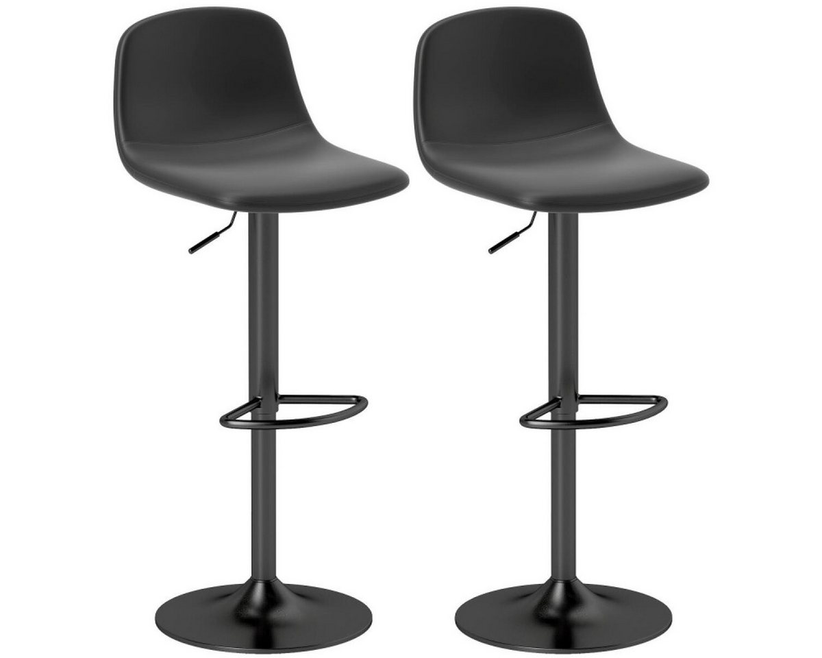 FELIXLEO Barhocker Barhocker 2er Set höhenverstellbar drehbar mit Rückenlehne Schwarz (1 St) von FELIXLEO