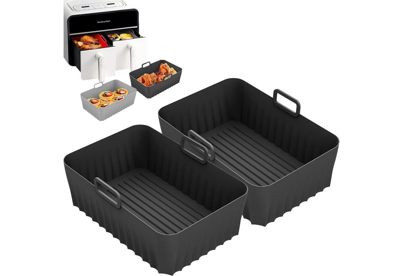 FELIXLEO Brötchen-Röstaufsatz Airfryer Silikonform für Ninja AF400EU Double Stack XL SL400EU 9.5L von FELIXLEO