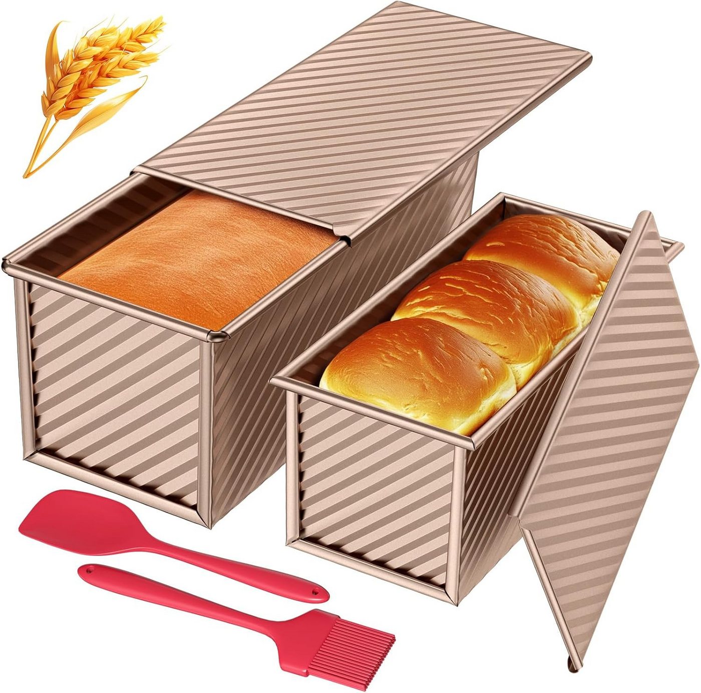 FELIXLEO Brotbackform 4-teilig Antihaft-Brot Toastform mit Deckel für Toast Kuchen, (1-tlg) von FELIXLEO
