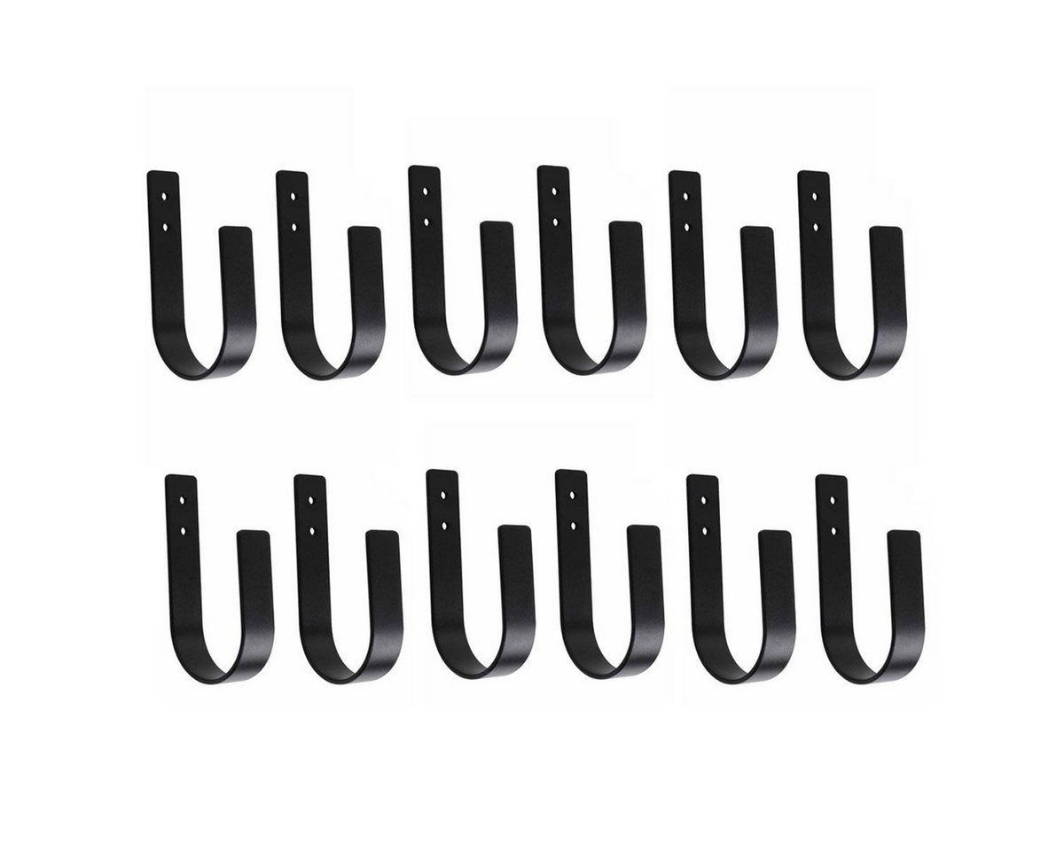FELIXLEO Dekospange Vorhang Raffhalter U Form Aluminium Schwarz Modern Wandhalter, (12-tlg) von FELIXLEO