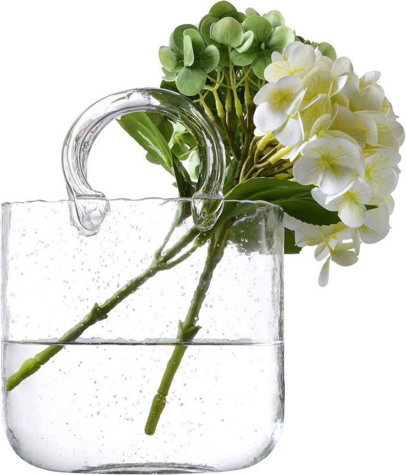 FELIXLEO Dekovase Groß Glas-Geldbörsen-Vase, Glas-Taschen-Vase mit Griff, Blumenvase von FELIXLEO