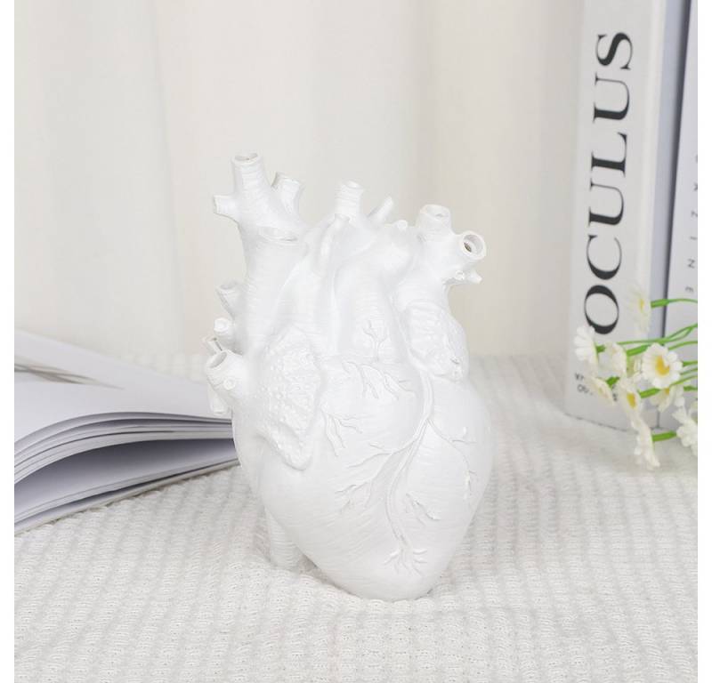 FELIXLEO Dekovase Heart Organ Design Flower Vase, Creative Modern Resin Flower Vase von FELIXLEO