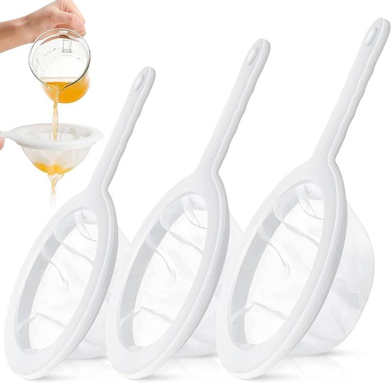 FELIXLEO Durchwurfsieb 3 Stück Sieb Fein mit Griff 200/300/400 Mesh Haarsieb Küche Netzsieb, (1-St) von FELIXLEO