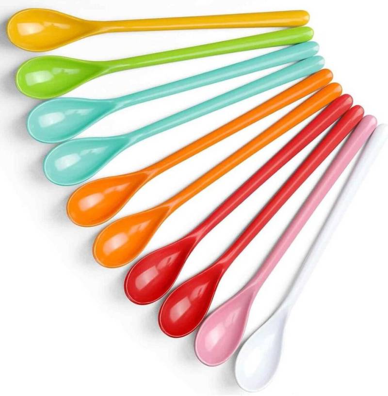FELIXLEO Espressolöffel 10 Stück langer Plastik Kaffeelöffel wiederverwendbar für Eis Joghurt (1 Stück) von FELIXLEO