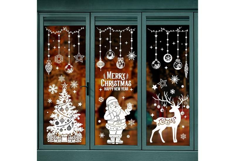 FELIXLEO Fenstersticker Großes selbstklebendes Weihnachts-Schaufensterbild weiß von FELIXLEO