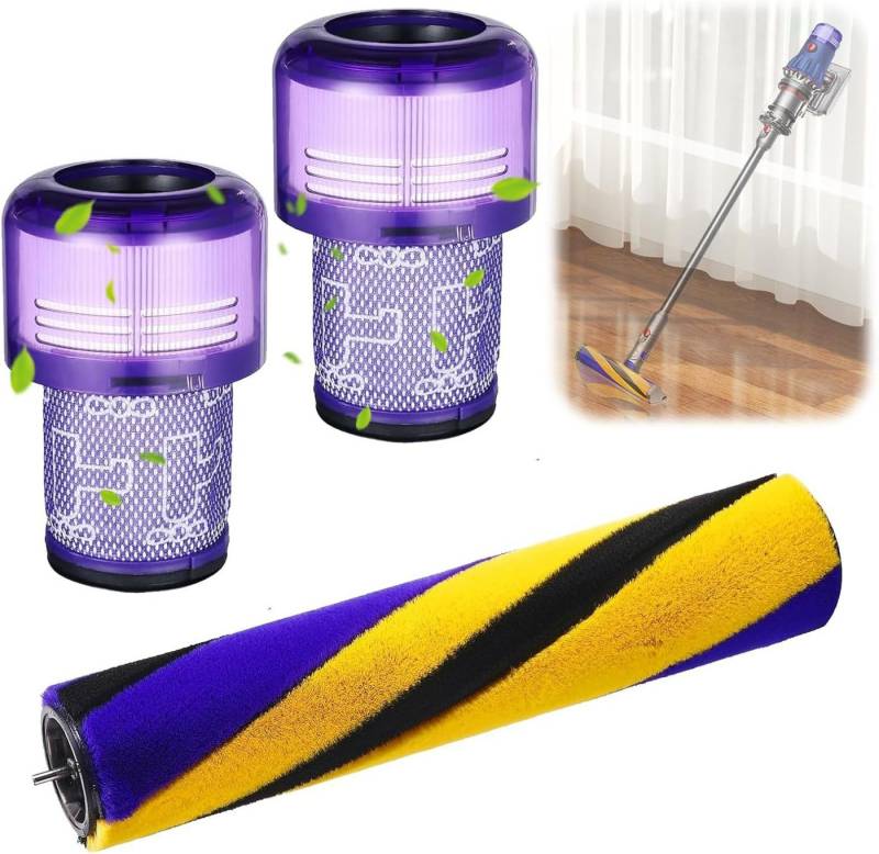 FELIXLEO Filtermatte V12 Filter für Dyson,Mit 1 Stück Ersatzbürste und 2 Stück Ersatzfilter, (1-St) von FELIXLEO
