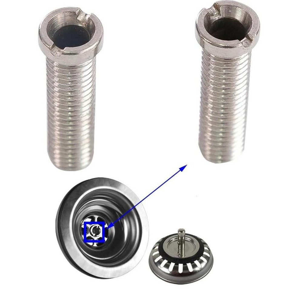 FELIXLEO Flachrundkopfschraube 2 Stück Edelstahl Hohlschraube Spüle 35mm Abflusssieb für Waschbecken, (10 St) von FELIXLEO