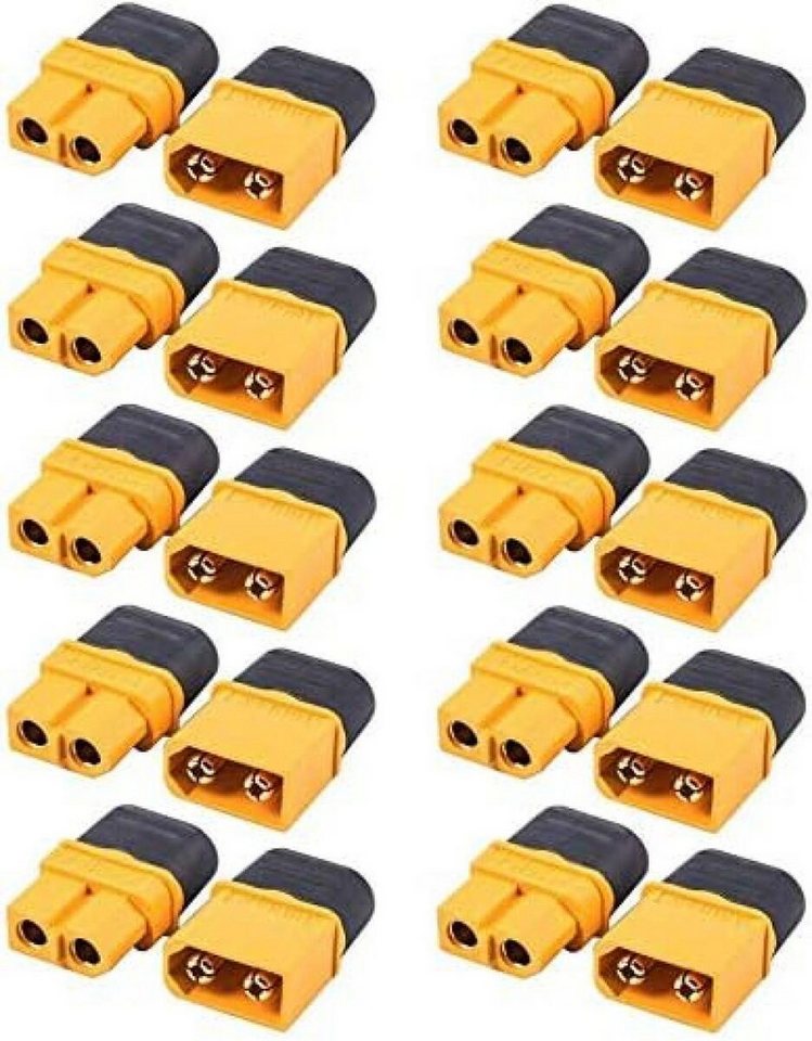 FELIXLEO Flachsteckhülsen 10 Paar XT60H Steckverbinder Set mit Abdeckung für Lipo Batterie RC, 1-tlg. von FELIXLEO