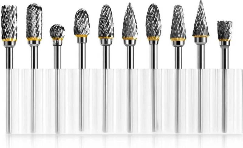 FELIXLEO Fräser-Set Wolframkarbid Fräser 10 Stück 1 8 Zoll Drehwerkzeug Schleifer Set, 1-tlg. von FELIXLEO
