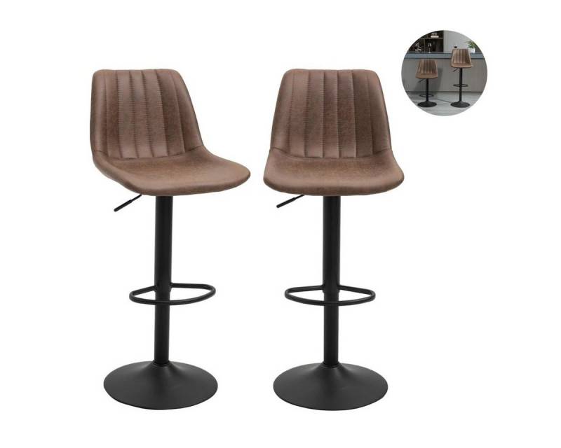 FELIXLEO Gaming-Stuhl 2er Set Barhocker verstellbar mit Fußstütze Braun Polyester (1 St) von FELIXLEO