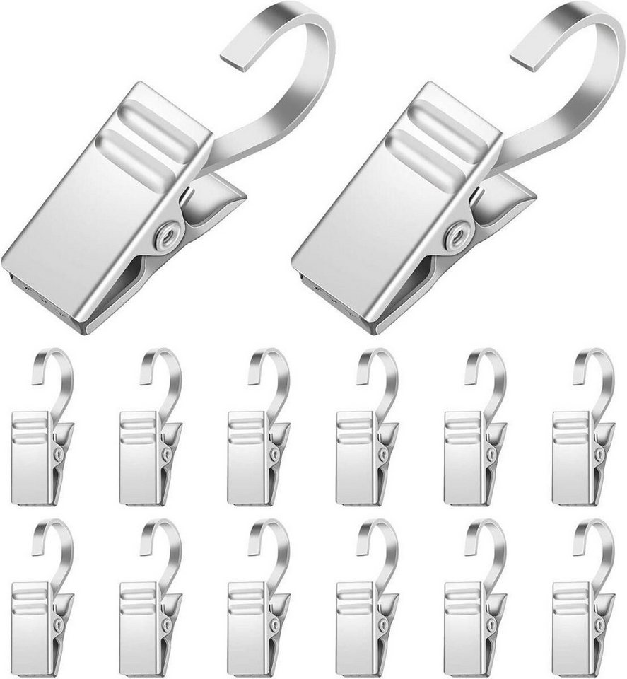 FELIXLEO Gardinenstange 25 Stück Vorhang Clips Metall Klammern mit Haken Duschvorhang Silber FELIXLEO Gardinenstange 25 Stück Vorhang Clips Metall Klammern mit Haken Duschvorhang Silber von FELIXLEO
