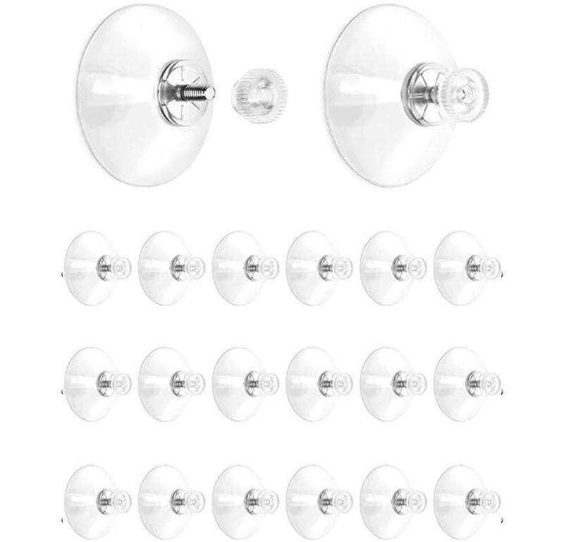 FELIXLEO Gardinenstangenhalter Saugnapf, Saugnäpfe für Fenster, 41mm mit Rändelmutter 20 Stück, (20-St) von FELIXLEO