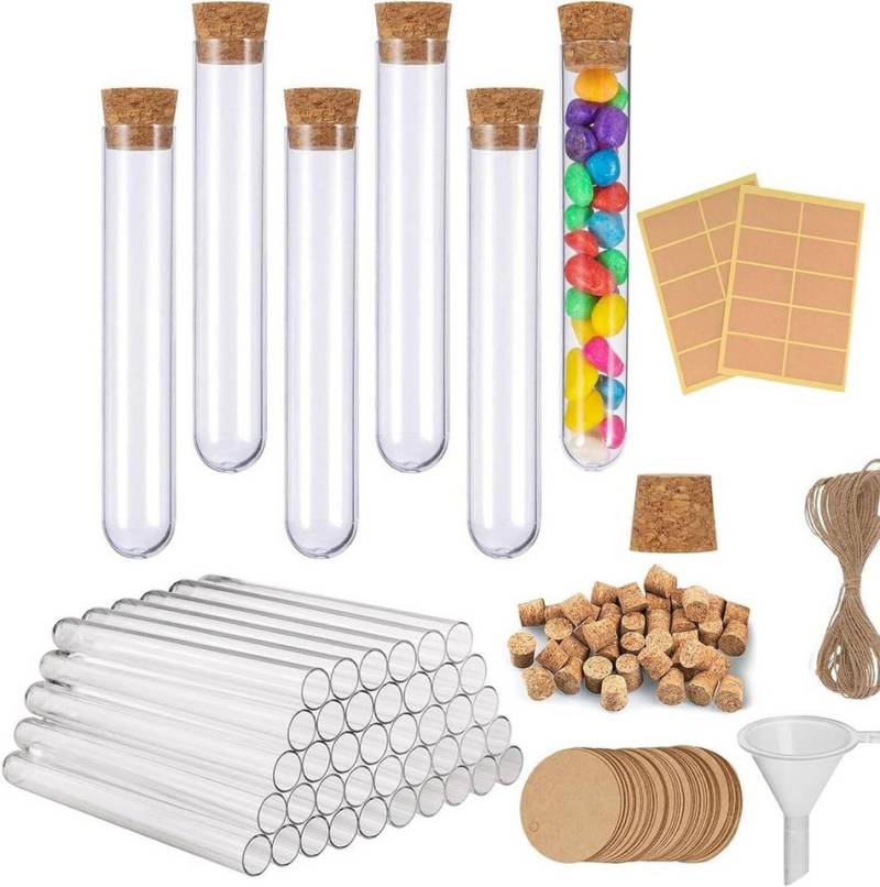 FELIXLEO Gläser-Set 30er Reagenzgläser Kunststoff Transparent Mit Korken 18x105mm FELIXLEO Gläser-Set 30er Reagenzgläser Kunststoff Transparent Mit Korken 18x105mm von FELIXLEO