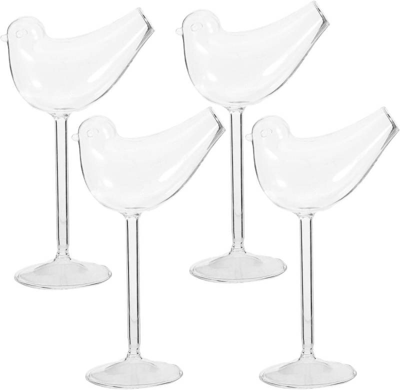 FELIXLEO Gläser-Set Glas Vogelgläser Set 4 Stück 150ml Champagner Martini Bar von FELIXLEO