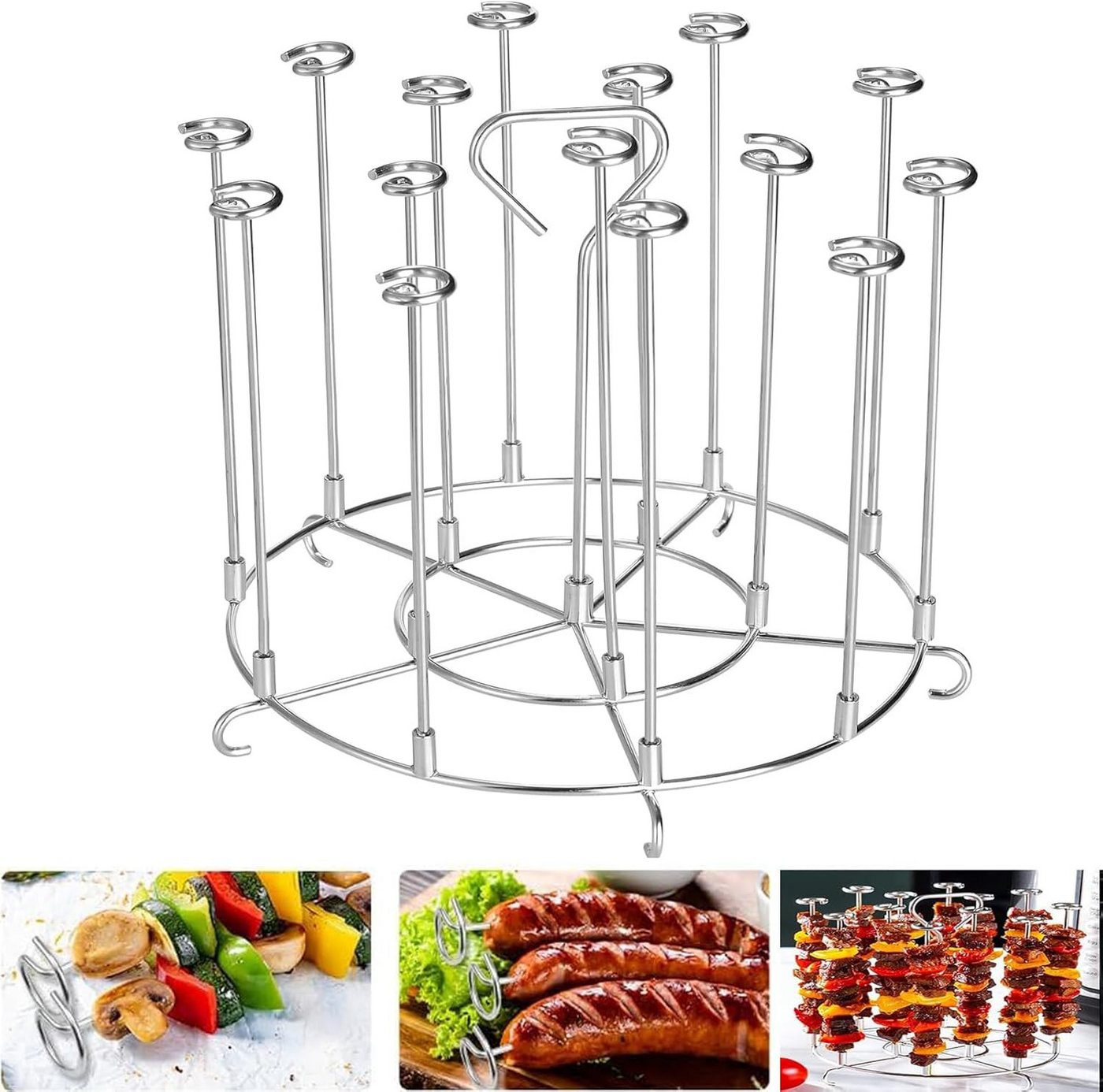FELIXLEO Grillguthalter Air Fryer Spieße Ständer, Edelstahl Kebab Rack Grill Halter Kompatibel, (1-St) von FELIXLEO